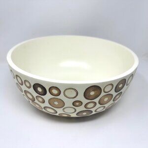 Fantastic Zodax Handmade Resin Large Serving Bowl with MCM BOJO Brown Circles